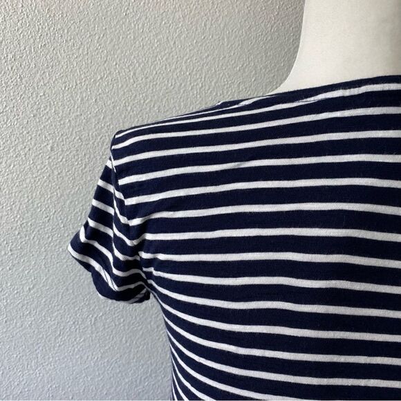 Gap Striped Cotton Tee Shirt Dress Blue White Pocket SZ XS - Picture 7 of 12